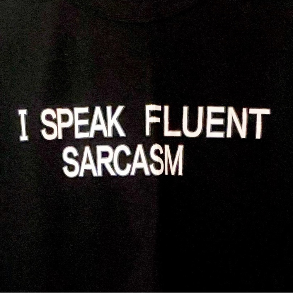 Black Graphic Tee with White Text